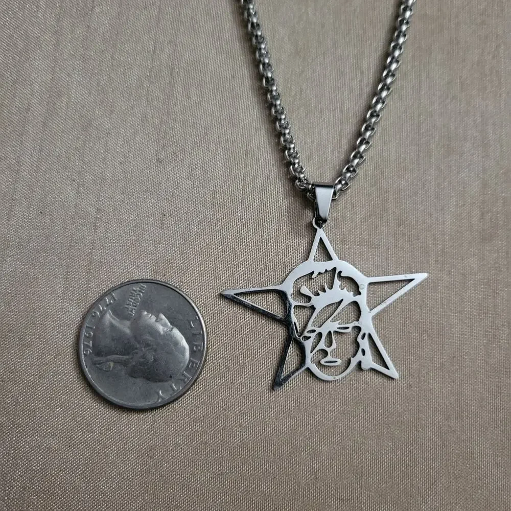 David Bowie Ziggy Stardust necklace, stainless steel